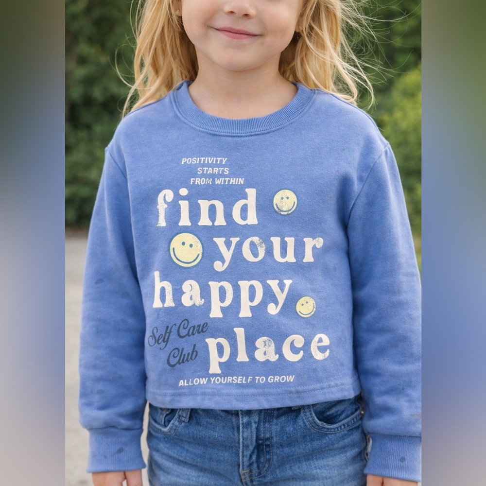 Grayson Social “Find Your Happy Place” Self Care Club Sweatshirt XS 4/5